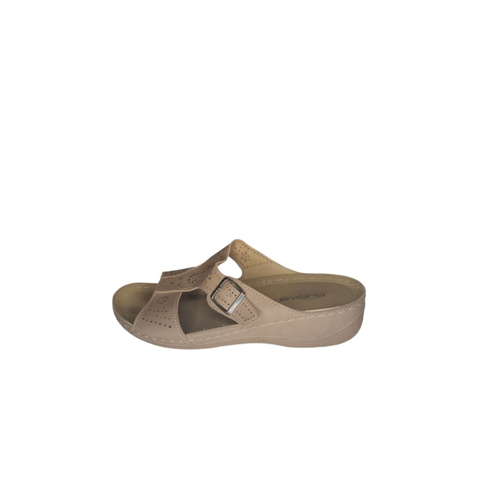 Flexus‎ by Spring Step Womens Italian Leather Slides 10 Comfort Wedge Sandals